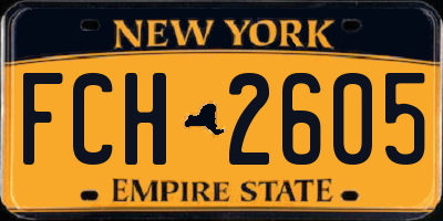 NY license plate FCH2605