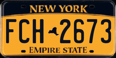 NY license plate FCH2673