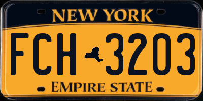 NY license plate FCH3203