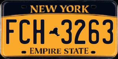 NY license plate FCH3263