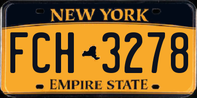NY license plate FCH3278