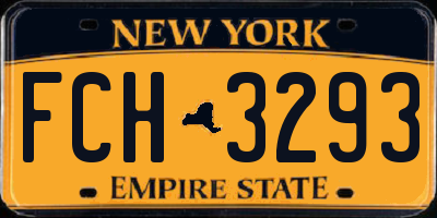 NY license plate FCH3293