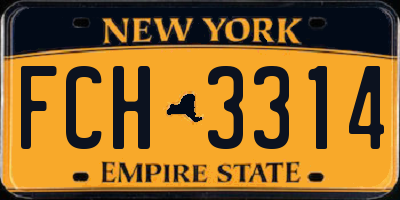 NY license plate FCH3314
