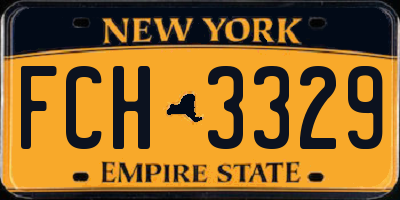 NY license plate FCH3329