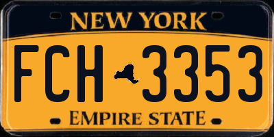 NY license plate FCH3353