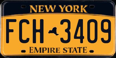 NY license plate FCH3409