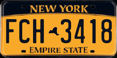 NY license plate FCH3418