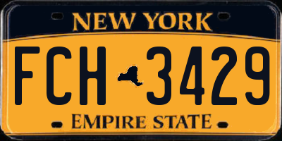 NY license plate FCH3429