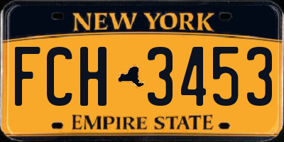 NY license plate FCH3453