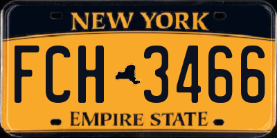 NY license plate FCH3466