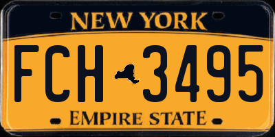 NY license plate FCH3495