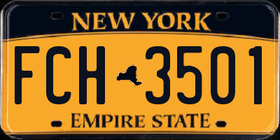 NY license plate FCH3501
