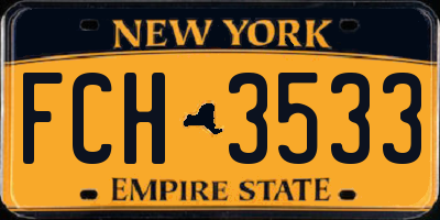 NY license plate FCH3533
