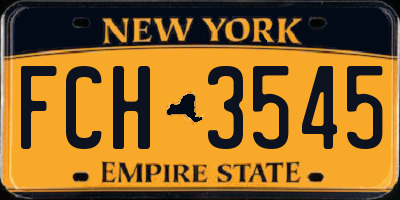 NY license plate FCH3545