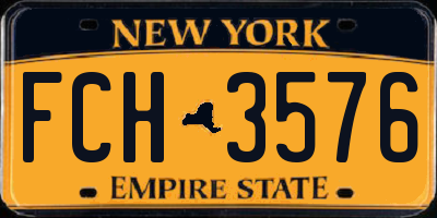 NY license plate FCH3576