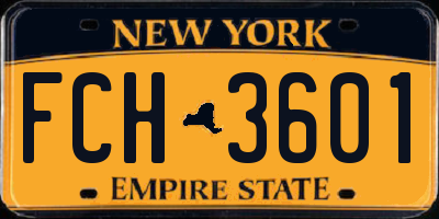 NY license plate FCH3601