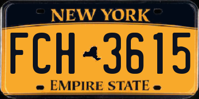 NY license plate FCH3615