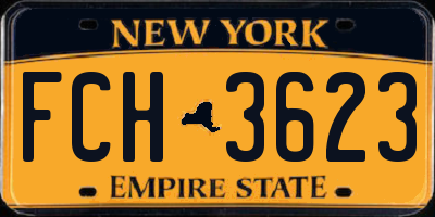 NY license plate FCH3623
