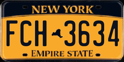 NY license plate FCH3634