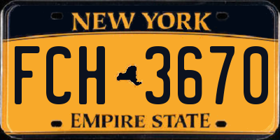 NY license plate FCH3670
