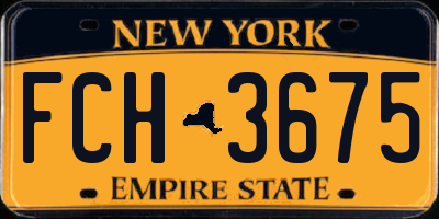 NY license plate FCH3675
