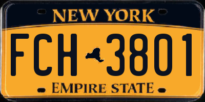 NY license plate FCH3801