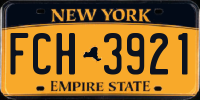 NY license plate FCH3921