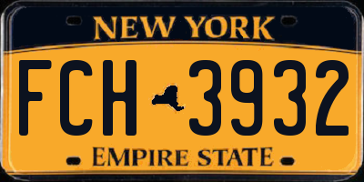 NY license plate FCH3932