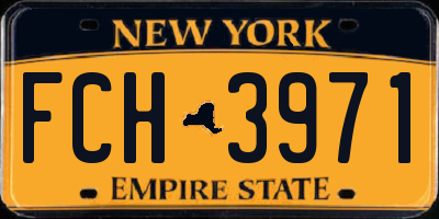 NY license plate FCH3971