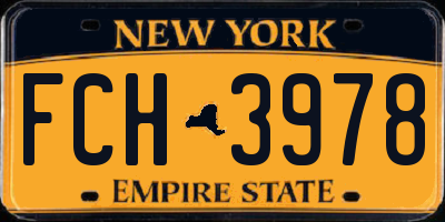 NY license plate FCH3978