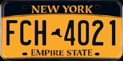 NY license plate FCH4021