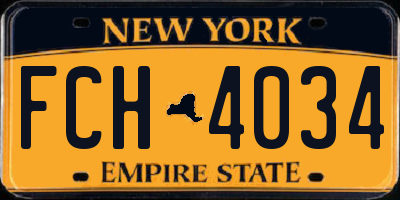 NY license plate FCH4034