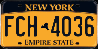 NY license plate FCH4036