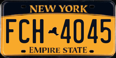NY license plate FCH4045