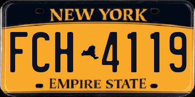 NY license plate FCH4119