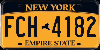 NY license plate FCH4182