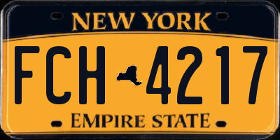 NY license plate FCH4217
