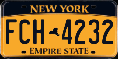 NY license plate FCH4232