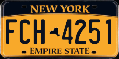 NY license plate FCH4251