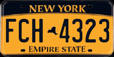 NY license plate FCH4323