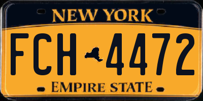 NY license plate FCH4472