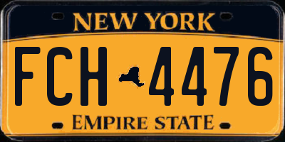 NY license plate FCH4476