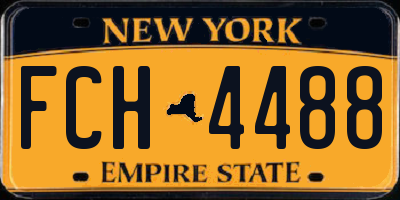 NY license plate FCH4488
