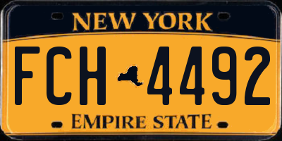 NY license plate FCH4492