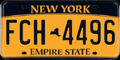 NY license plate FCH4496