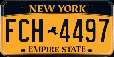 NY license plate FCH4497