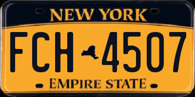 NY license plate FCH4507