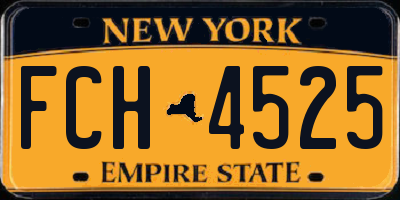 NY license plate FCH4525