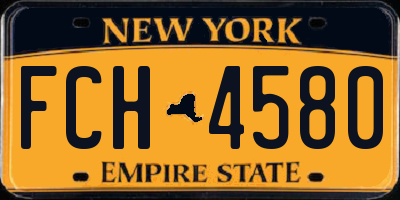 NY license plate FCH4580