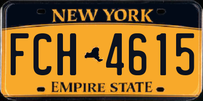 NY license plate FCH4615